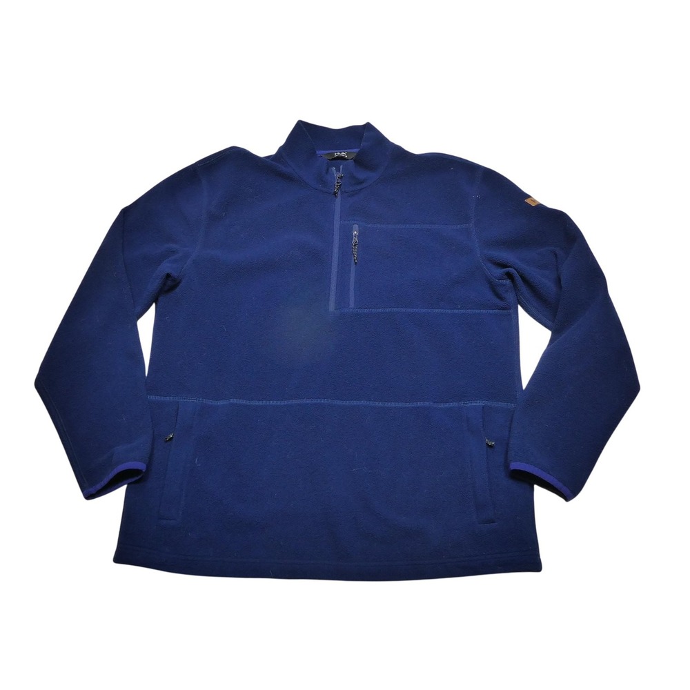 Huk Fleece Sweater Mens Medium Blue Quarter Zip Pullover Fishing Outdoor
